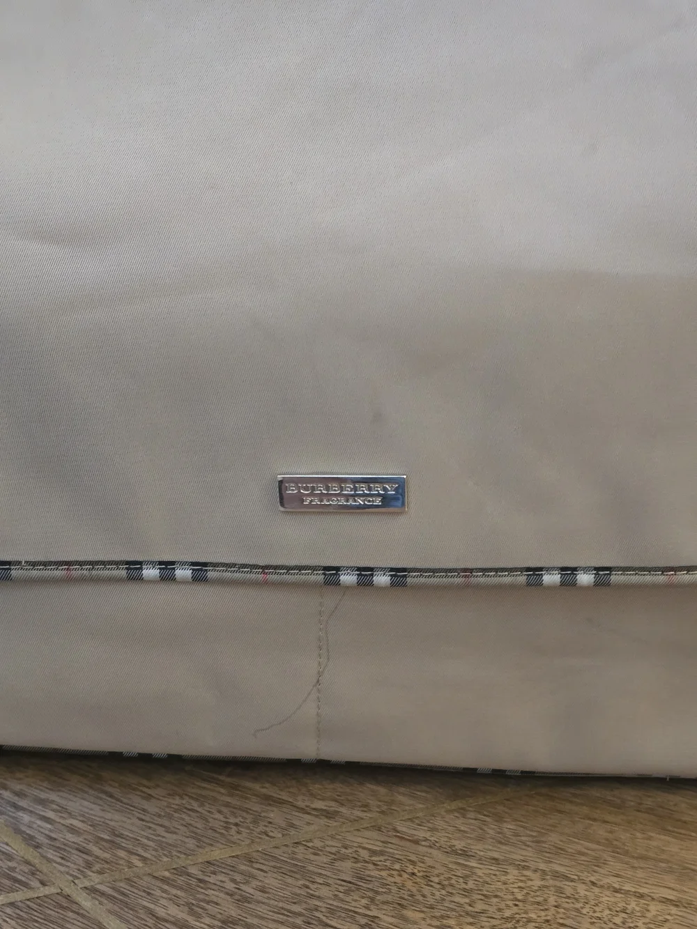 Burberry Beige Messenger Bag with Check Trim